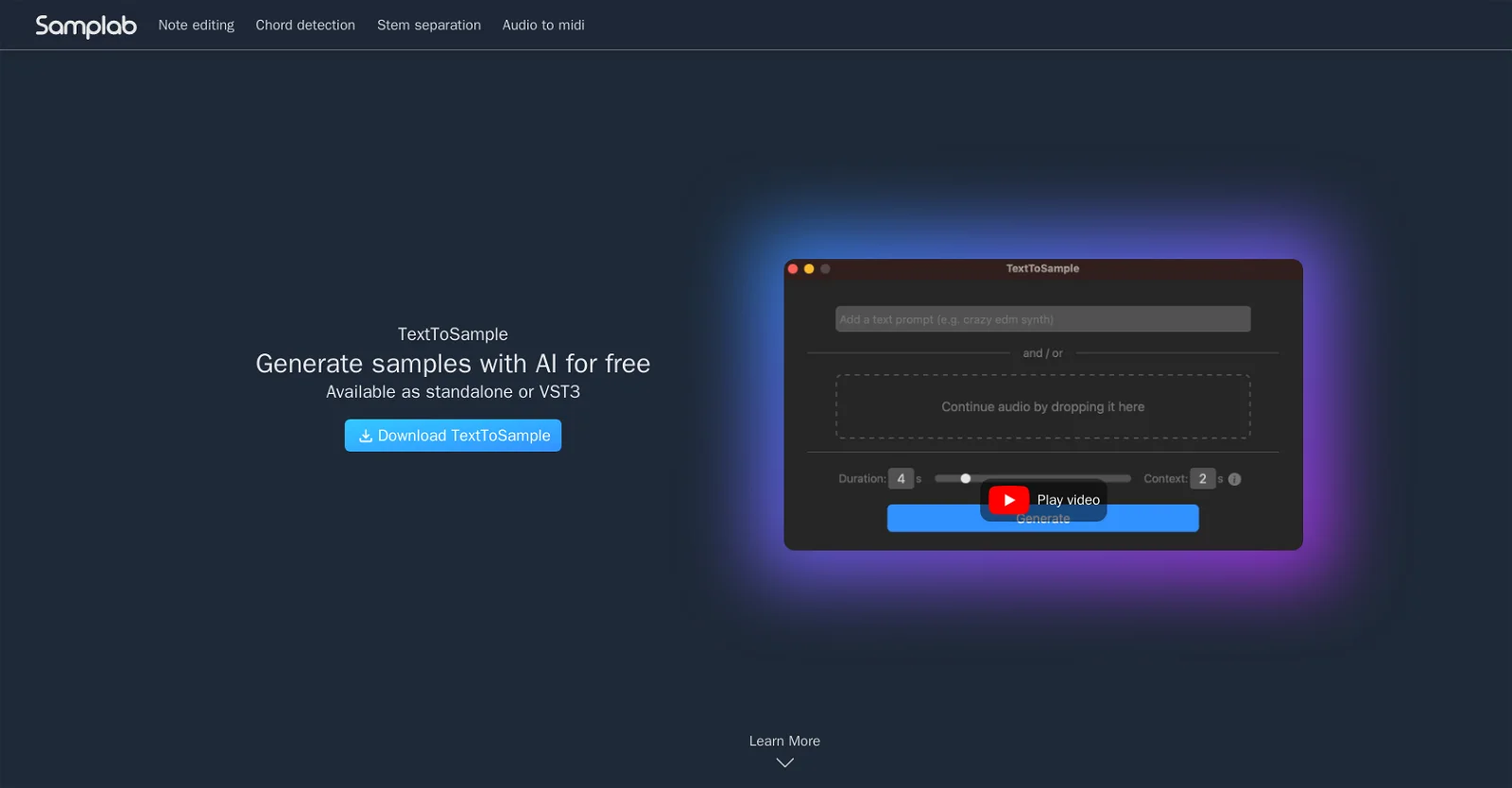 TextToSample : Free AI Music Generator from Text for creating Songs