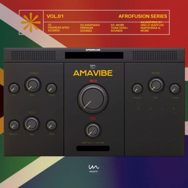 Amavibe VST Plugin - Amapiano Plugin - Afrofusion Series by Afroplug - 1000+ Sounds - Uncle Waffles - DJ Maphorisa - Major League DJZ